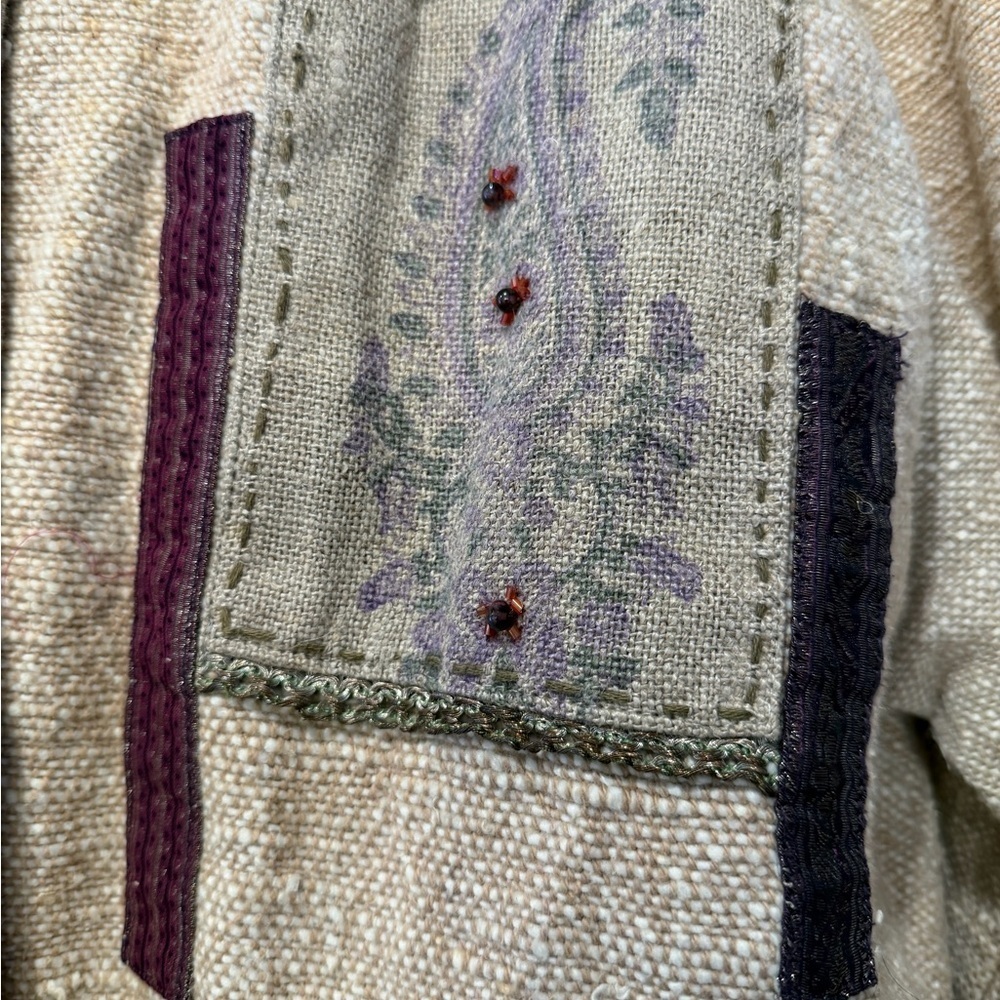 Vintage Flashback Cotton Mixed Material Chunky Button Down Jacket / medium - Picture 4 of 12